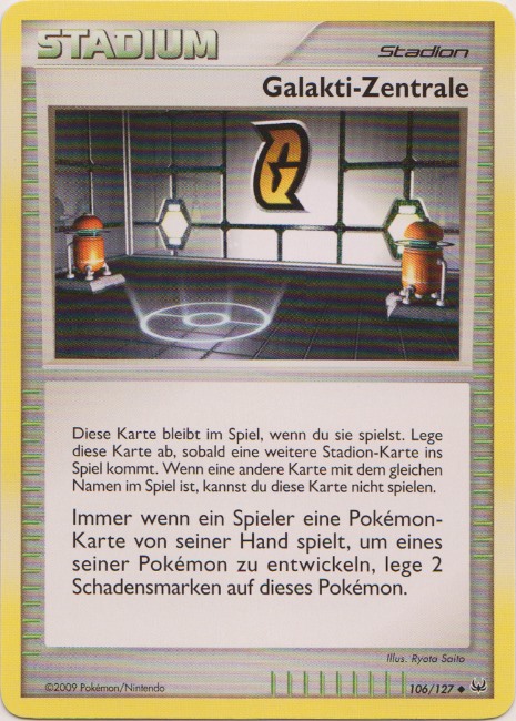 Galaktik-Zentrale 106 — Platinum (German Pokémon TCG card)