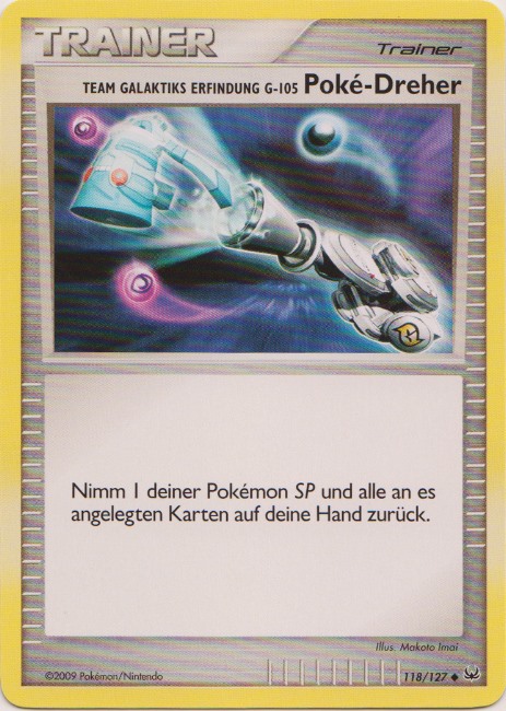 Team Galaktiks Erfindung G-105 Poké-Dreher 118 — Platinum (German Pokémon TCG card)