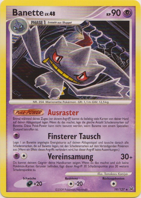 Banette 19 — Platinum (German Pokémon TCG card)