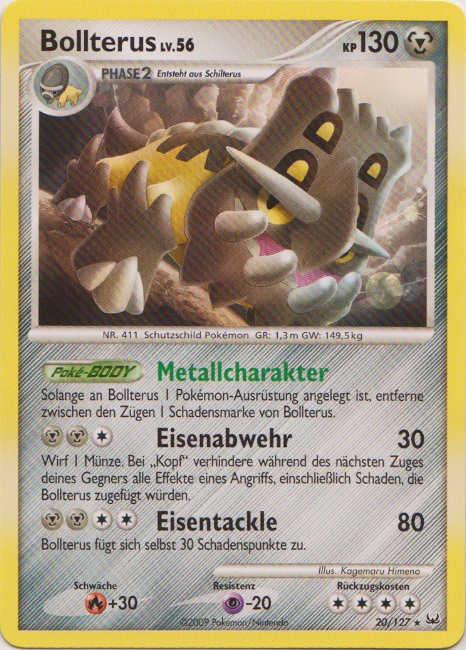 Bollterus 20 — Platinum (German Pokémon TCG card)