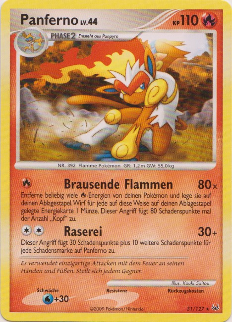 Panferno 31 — Platinum (German Pokémon TCG card)