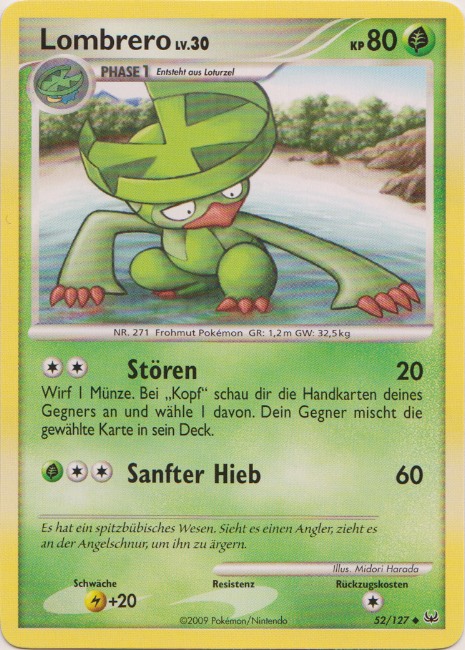 Lombrero 52 — Platinum (German Pokémon TCG card)