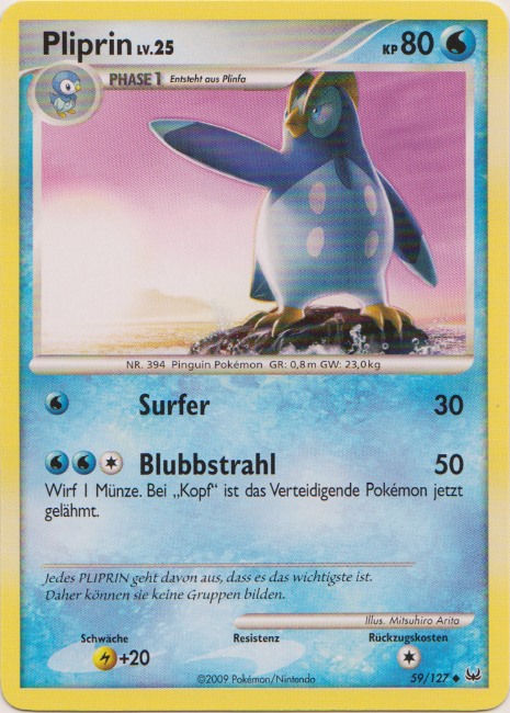 Pliprin 59 — Platinum (German Pokémon TCG card)