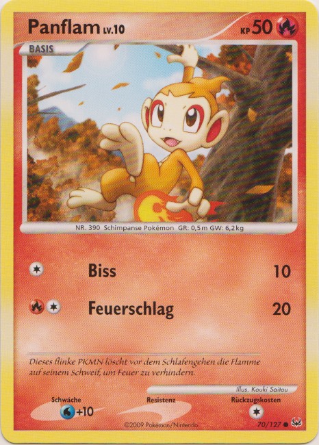 Panflam 70 — Platinum (German Pokémon TCG card)