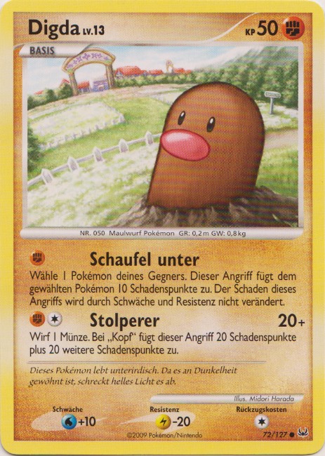 Digda 72 — Platinum (German Pokémon TCG card)