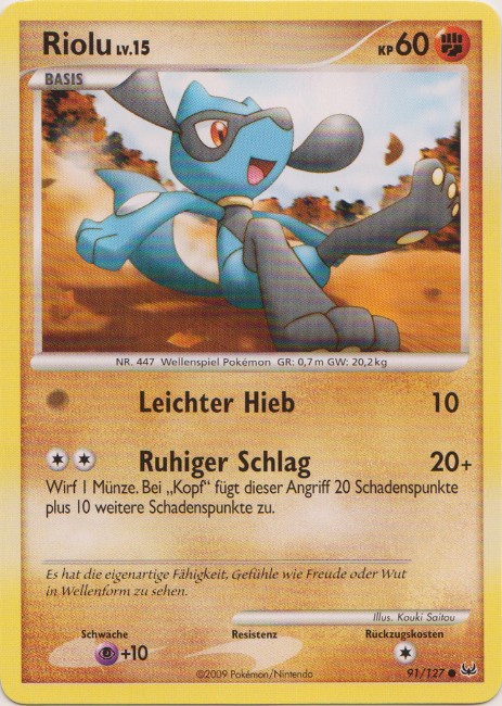 Riolu 91 — Platinum (German Pokémon TCG card)