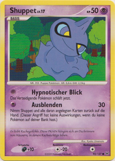 Shuppet 92 — Platinum (German Pokémon TCG card)