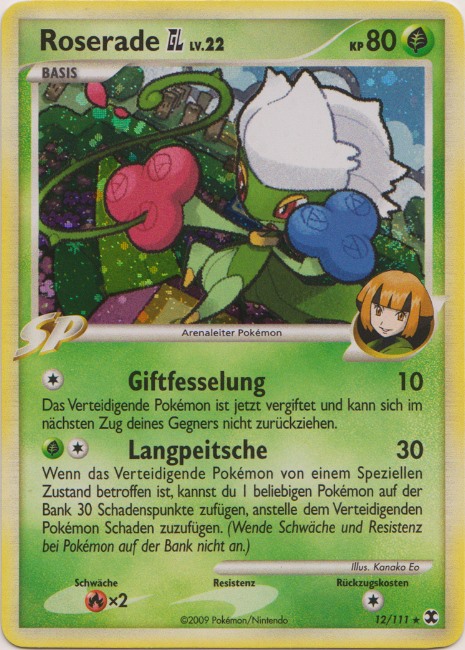 Roserade GL 12 — Rising Rivals (German Pokémon TCG card)