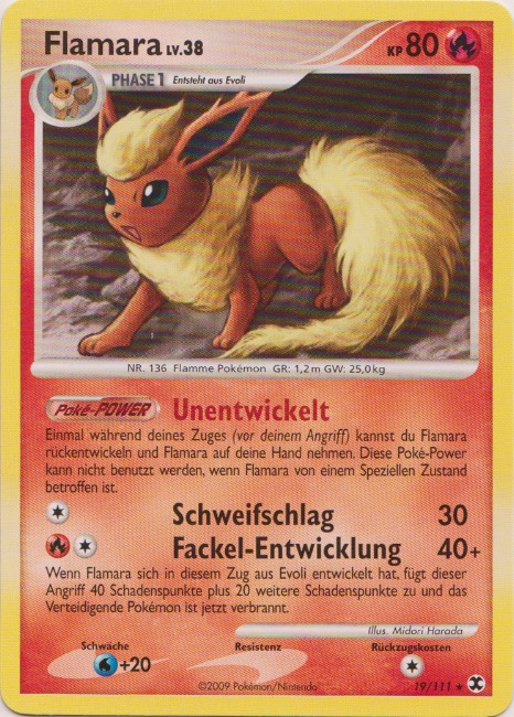 Flamara 19 — Rising Rivals (German Pokémon TCG card)