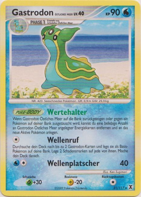 Gastrodon Östliches Meer 21 — Rising Rivals (German Pokémon TCG card)