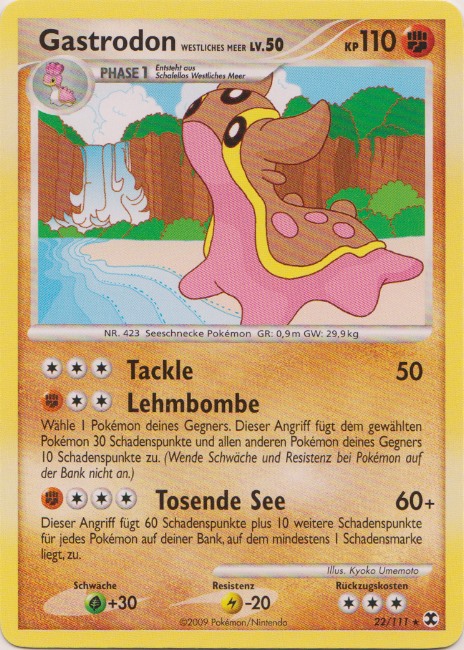 Gastrodon Westliches Meer 22 — Rising Rivals (German Pokémon TCG card)