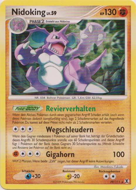 Nidoking 29 — Rising Rivals (German Pokémon TCG card)