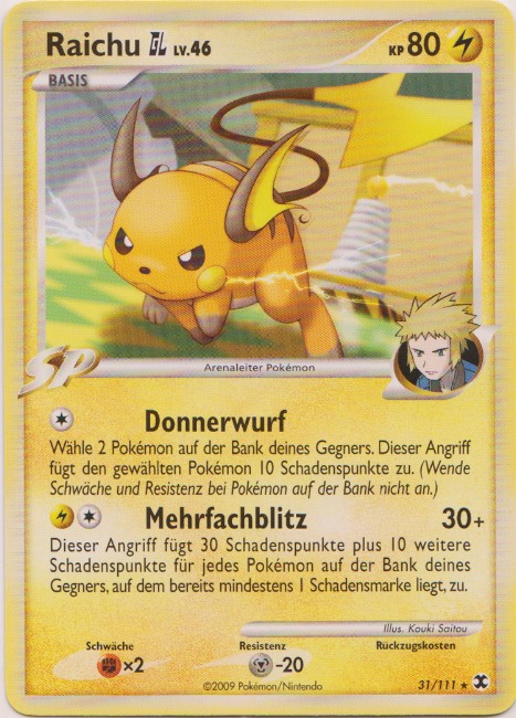 Raichu GL 31 — Rising Rivals (German Pokémon TCG card)