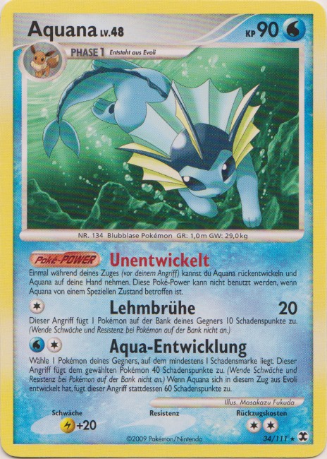 Aquana 34 — Rising Rivals (German Pokémon TCG card)