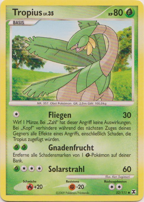Tropius 52 — Rising Rivals (German Pokémon TCG card)