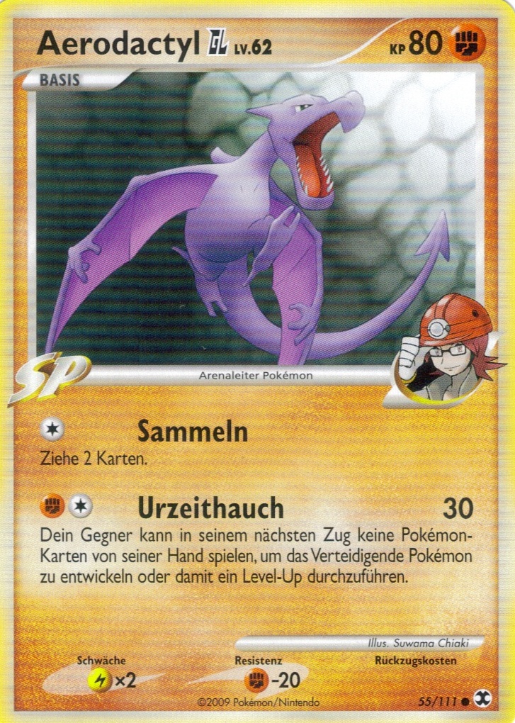 Aerodactyl GL 55 — Rising Rivals (German Pokémon TCG card)
