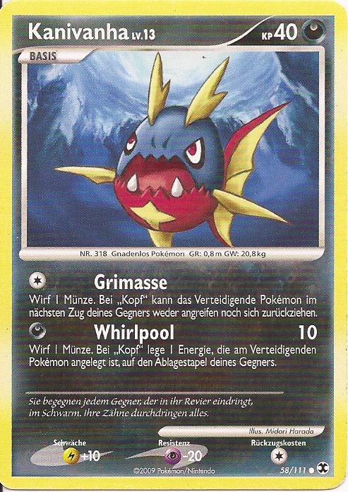 Kanivanha 58 — Rising Rivals (German Pokémon TCG card)
