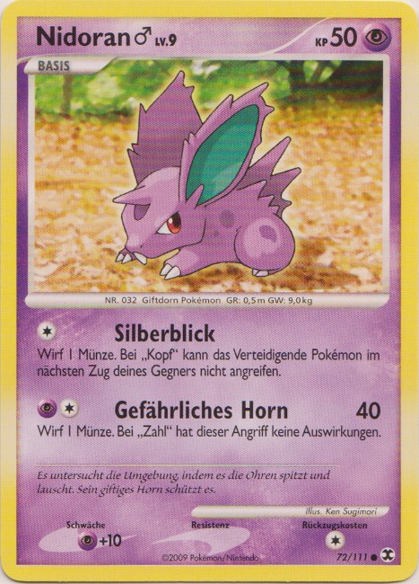 Nidoran m 72 — Rising Rivals (German Pokémon TCG card)