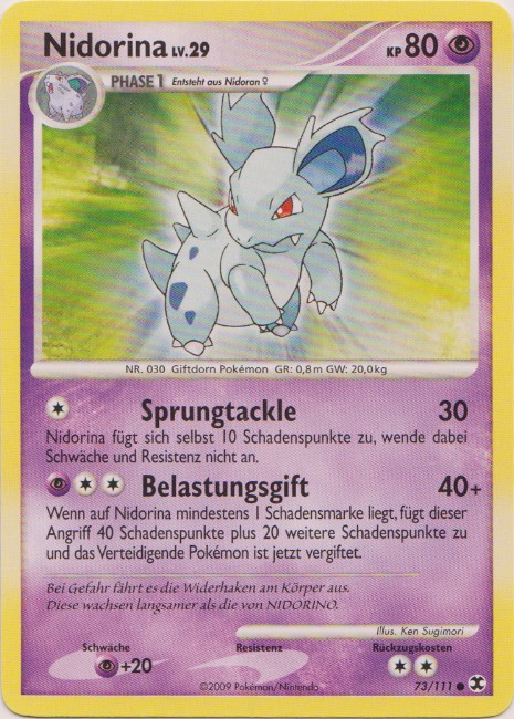 Nidorina 73 — Rising Rivals (German Pokémon TCG card)