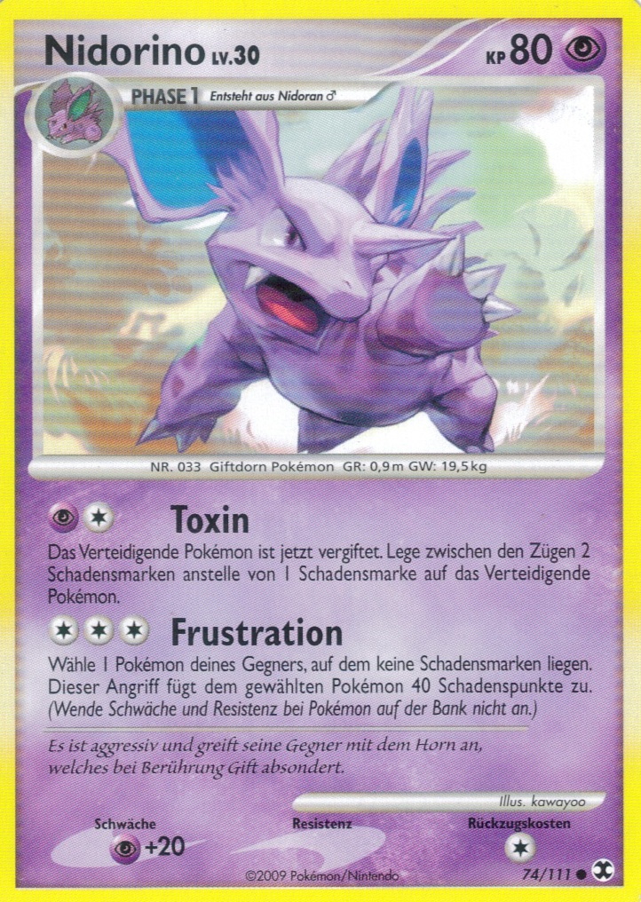 Nidorino 74 — Rising Rivals (German Pokémon TCG card)