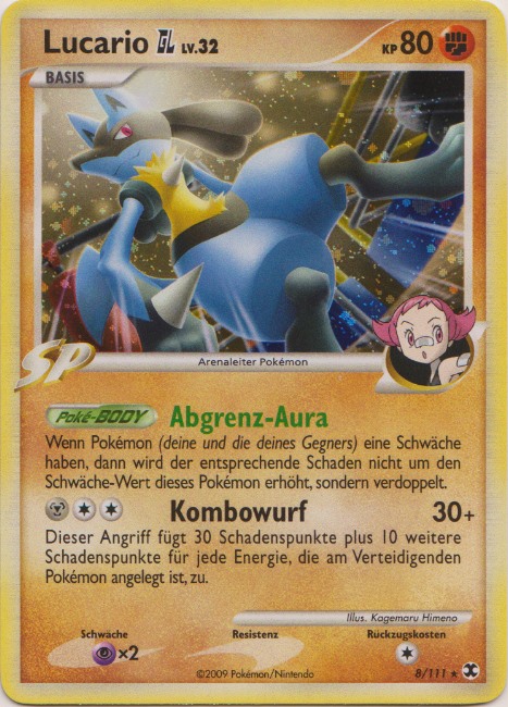 Lucario GL 8 — Rising Rivals (German Pokémon TCG card)
