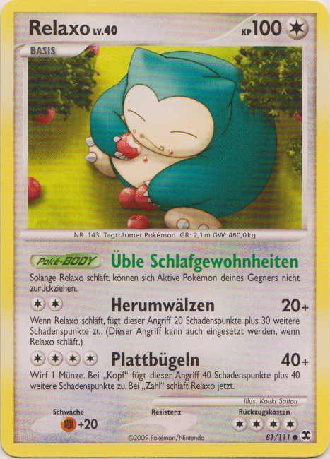 Relaxo 81 — Rising Rivals (German Pokémon TCG card)