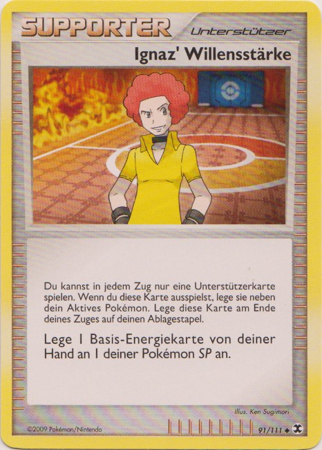 Ignaz' Willensstärke 91 — Rising Rivals (German Pokémon TCG card)