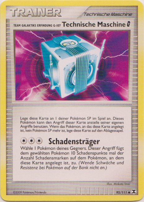 Team Galaktiks Erfindung G-107 Technische Maschine 95 — Rising Rivals (German Pokémon TCG card)