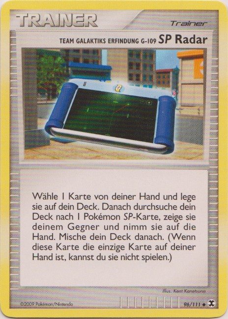 Team Galaktiks Erfindung G-109 SP Radar 96 — Rising Rivals (German Pokémon TCG card)