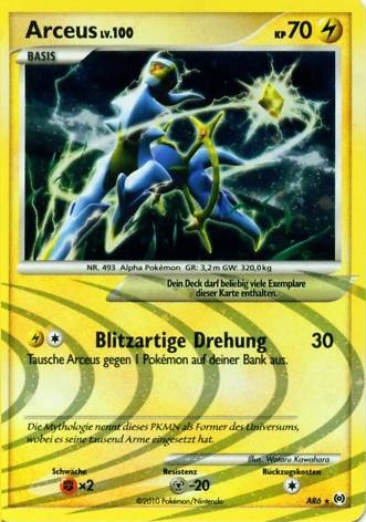 Moterpel 6 — Arceus (German Pokémon TCG card)