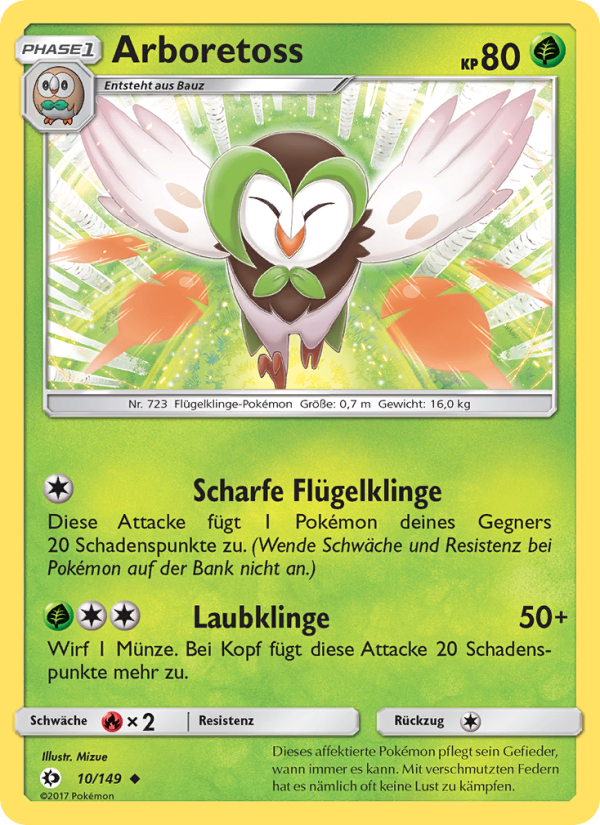 Arboretoss 10 — Sun & Moon (German Pokémon TCG card)