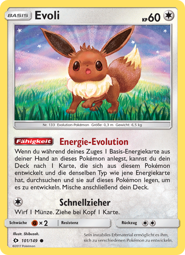 Evoli 101 — Sun & Moon (German Pokémon TCG card)