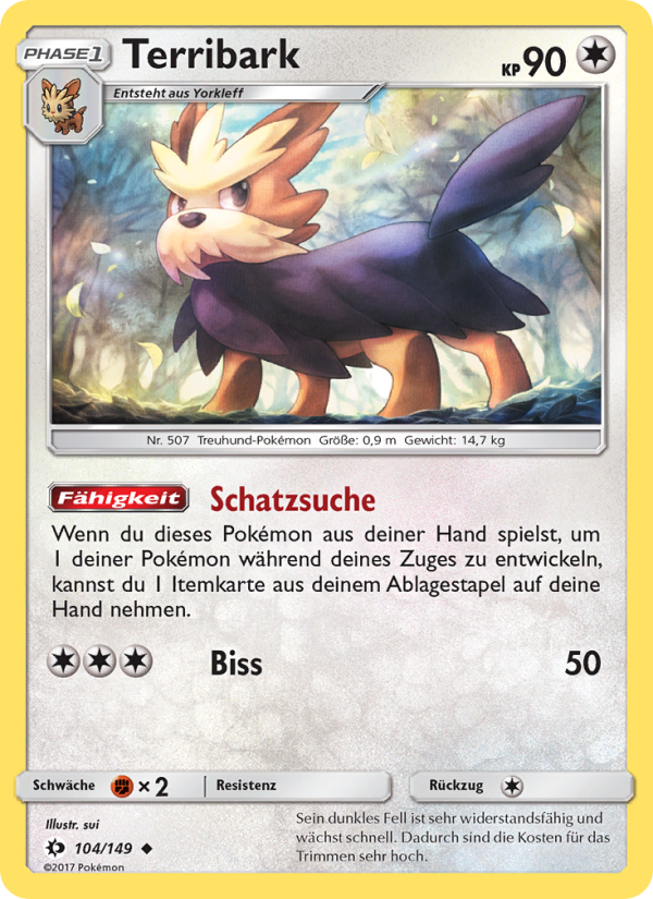 Terribark 104 — Sun & Moon (German Pokémon TCG card)