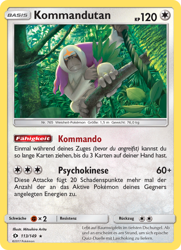 Kommandutan 113 — Sun & Moon (German Pokémon TCG card)