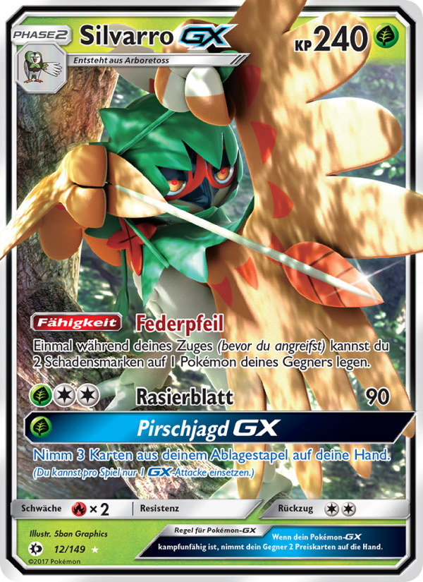 Silvarro GX 12 — Sun & Moon (German Pokémon TCG card)