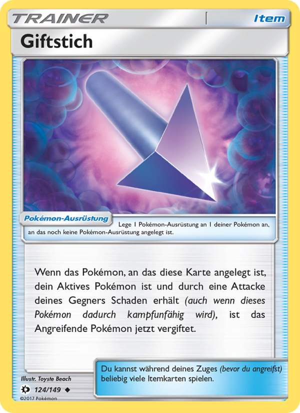 Giftstich 124 — Sun & Moon (German Pokémon TCG card)