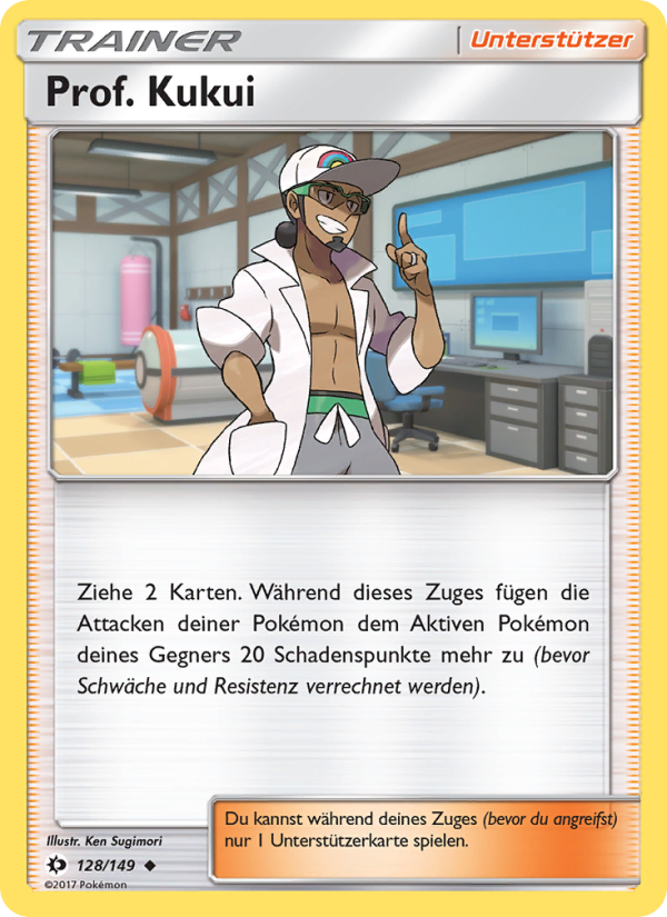Prof. Kukui 128 — Sun & Moon (German Pokémon TCG card)