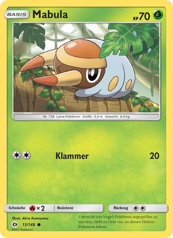 Mabula 13 — Sun & Moon (German Pokémon TCG card)