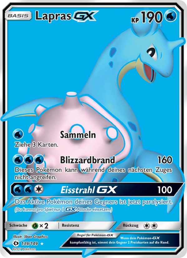 Lapras GX 139 — Sun & Moon (German Pokémon TCG card)