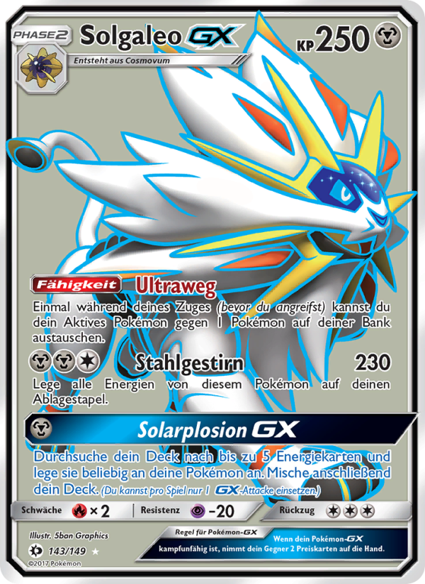 Solgaleo GX 143 — Sun & Moon (German Pokémon TCG card)