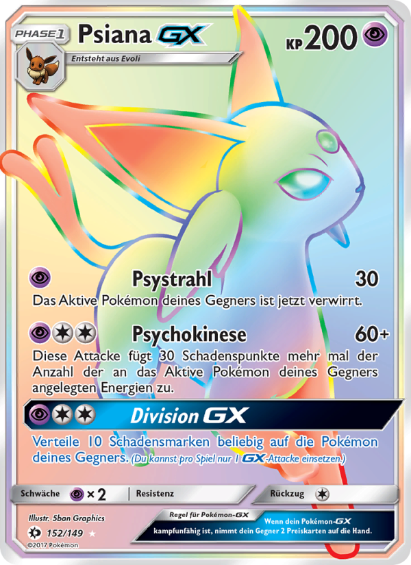 Psiana GX 152 — Sun & Moon (German Pokémon TCG card)