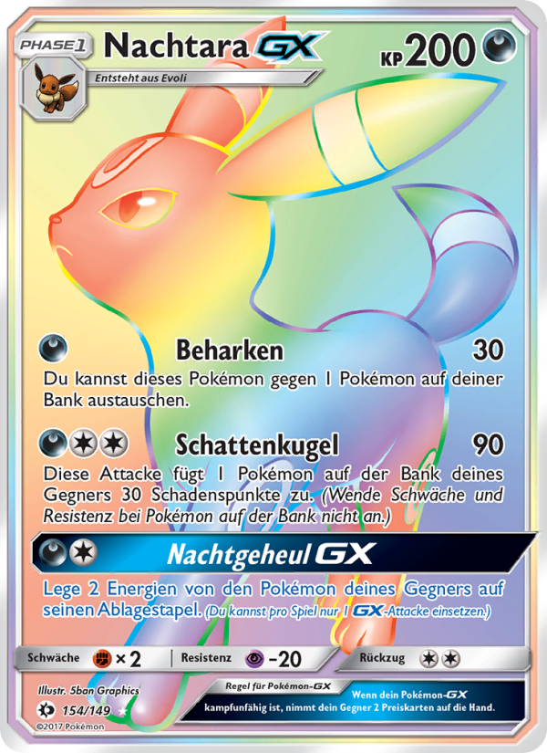 Nachtara GX 154 — Sun & Moon (German Pokémon TCG card)