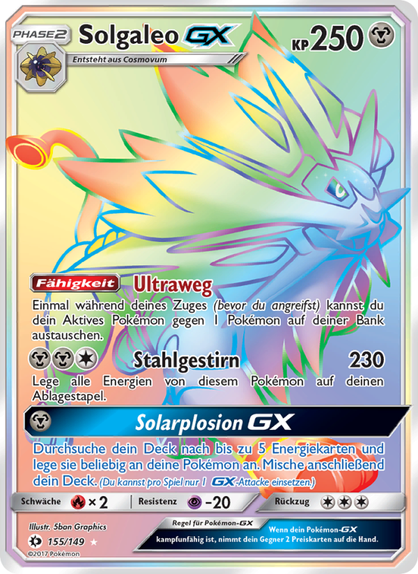 Solgaleo GX 155 — Sun & Moon (German Pokémon TCG card)