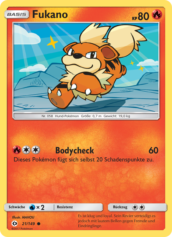 Fukano 21 — Sun & Moon (German Pokémon TCG card)