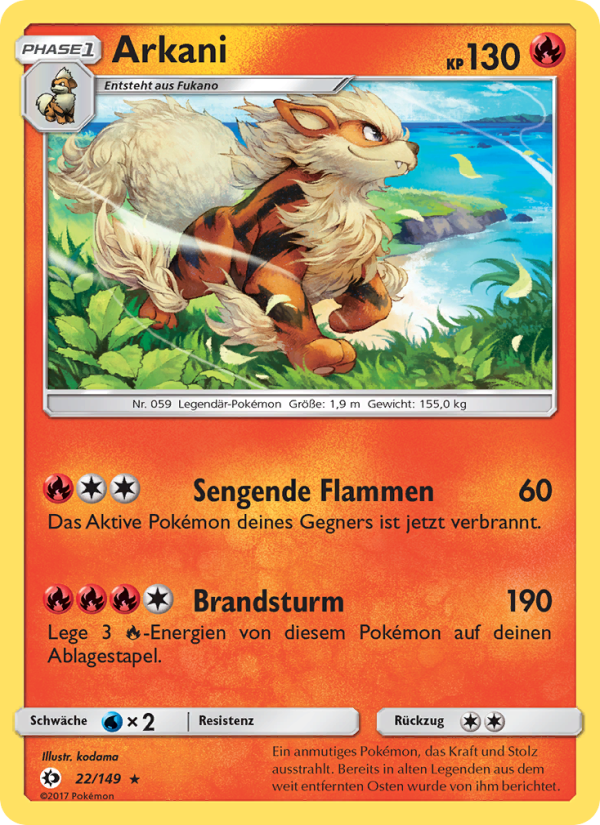 Arkani 22 — Sun & Moon (German Pokémon TCG card)
