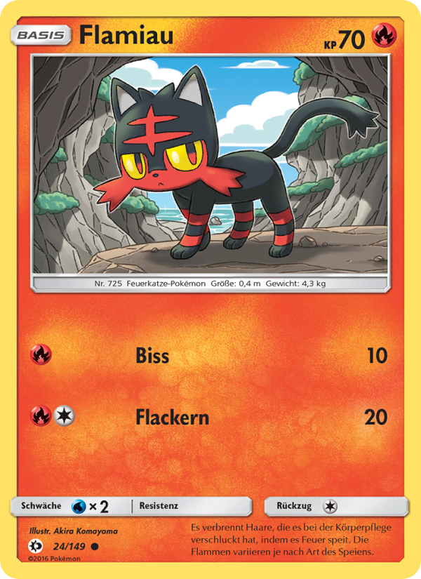 Flamiau 24 — Sun & Moon (German Pokémon TCG card)