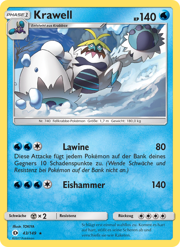 Krawell 43 — Sun & Moon (German Pokémon TCG card)