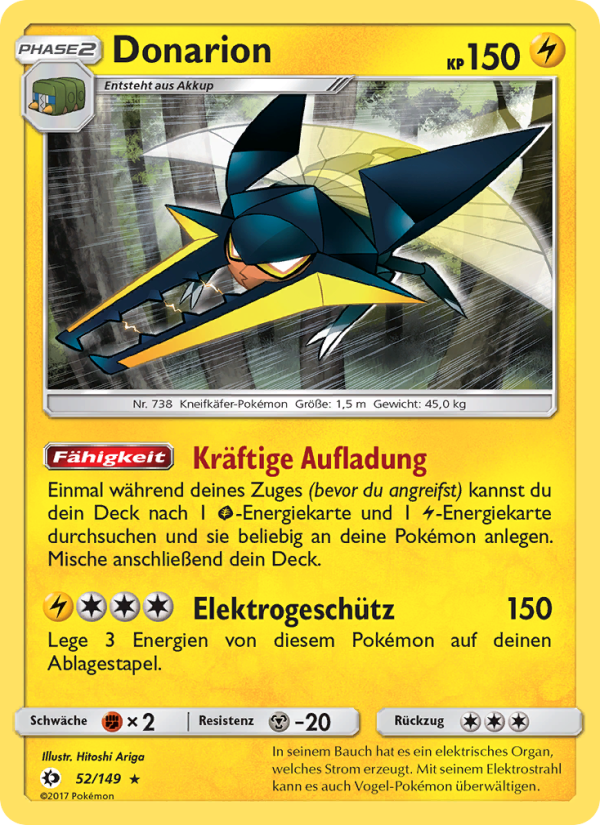 Donarion 52 — Sun & Moon (German Pokémon TCG card)