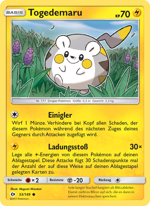 Togedemaru 53 — Sun & Moon (German Pokémon TCG card)