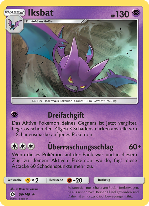 Iksbat 56 — Sun & Moon (German Pokémon TCG card)